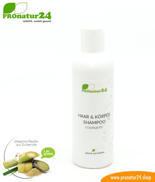 SHAMPOO rosmarin. Haar & Körper Shampoo mit Rosmarin und Brennessel Extrakt. Duschen neu definiert inkl. nachhaltiger Verpackung.