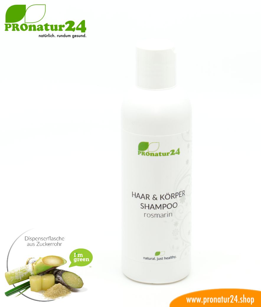 SHAMPOO rosmarin. Haar & Körper Shampoo mit Rosmarin und Brennessel Extrakt. Duschen neu definiert inkl. nachhaltiger Verpackung.