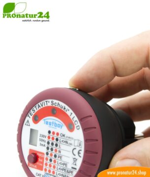 Testavit® Schuki® 1 LCD Steckdosenprüfgerät mit FI/RCD Auslösung. Schneller Check der Erdung und FI-Schalter!