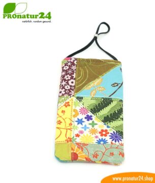 Handytasche eWall für iPhone, Samsung, Huawei, usw. mit Elektrosmog Strahlenschutz inklusive 5G. 3in1 Protection inkl. RFID Datenschutz. Flower Power Design Unikat!