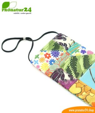 Handytasche eWall für iPhone, Samsung, Huawei, usw. mit Elektrosmog Strahlenschutz inklusive 5G. 3in1 Protection inkl. RFID Datenschutz. Flower Power Design Unikat!