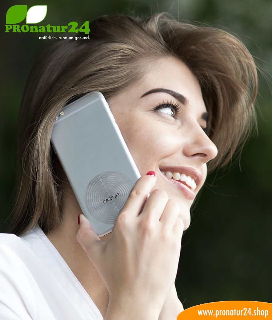 FAZUP silver. Passive Antenne zur Reduktion vor Mobilfunkstrahlung! Innovativer Schutz vor Elektrosmog von iPhone, Samung, Huawei. Aufzukleben wie ein Chip zu Harmonisierung.