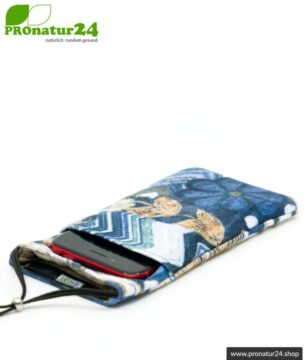 Handytasche eWall im Unikat Design Felix blau, XL