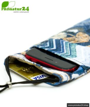 Handytasche eWall im Unikat Design Felix blau, XL