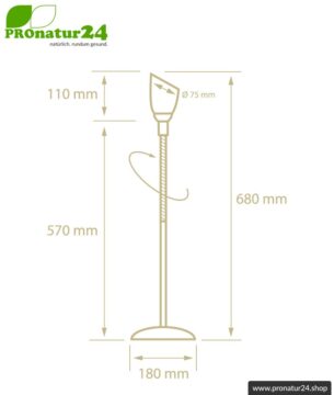 Geschirmte Lichtdusche als Tischleuchte, E14 Fassung, 40 Watt