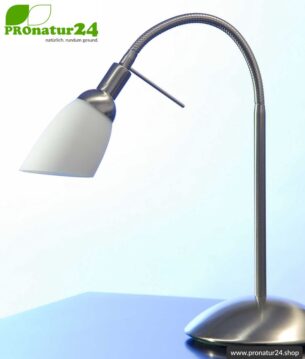 Geschirmte Lichtdusche als Tischleuchte, E14 Fassung, 40 Watt