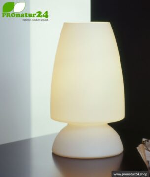 Geschirmte Glasleuchte in elegantem Stil, vollständig aus mundgeblasenem Opalglas, 27 cm Höhe, E27 Fassung, 60 Watt