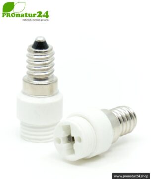 Universaler Adapter G9 Sockel auf E14 Fassung