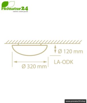 Geschirmte Deckenleuchte, mundgeblasenes Opalglas, 2 Größen (32 cm), E27 Fassung, 60 Watt