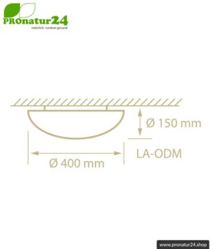 Geschirmte Deckenleuchte, mundgeblasenes Opalglas, 2 Größen (40 cm), E27 Fassung, 60 Watt