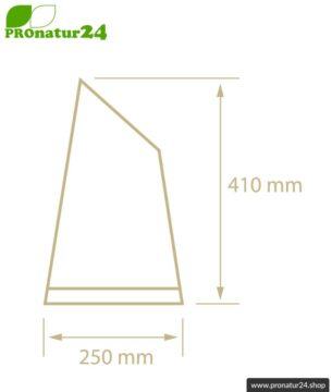 Geschirmte Tischleuchte in Segel Form, mundgeblasenes Opalglas, 41 cm Höhe, Buchenholz Fuß, E27 Fassung, 60 Watt