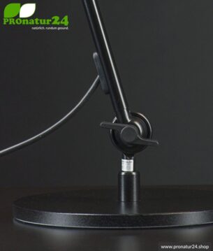 Geschirmte Leuchte für Schreibtisch und Arbeitsplatz. Ideale Werklampe. 48 Watt. E27. Schwarz Design. Wähle die Halterung!