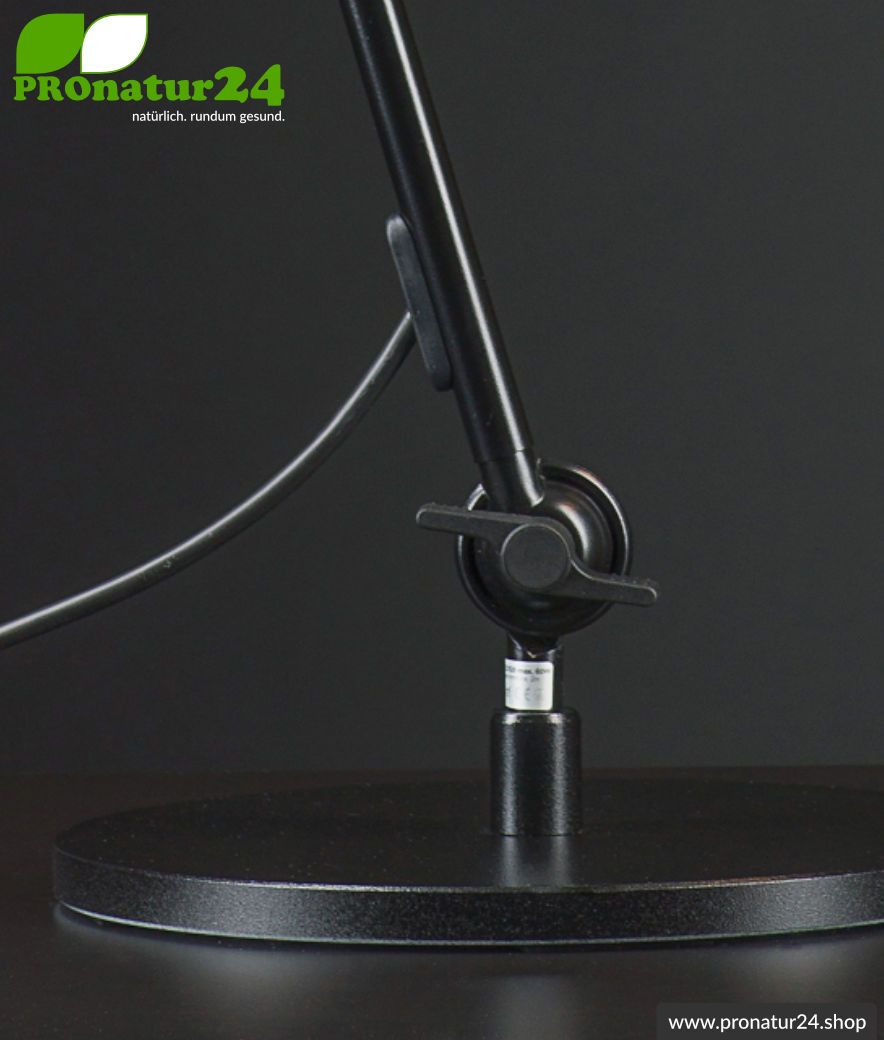 Geschirmte Leuchte für Schreibtisch und Arbeitsplatz. Ideale Werklampe. 48 Watt. E27. Schwarz Design. Wähle die Halterung!