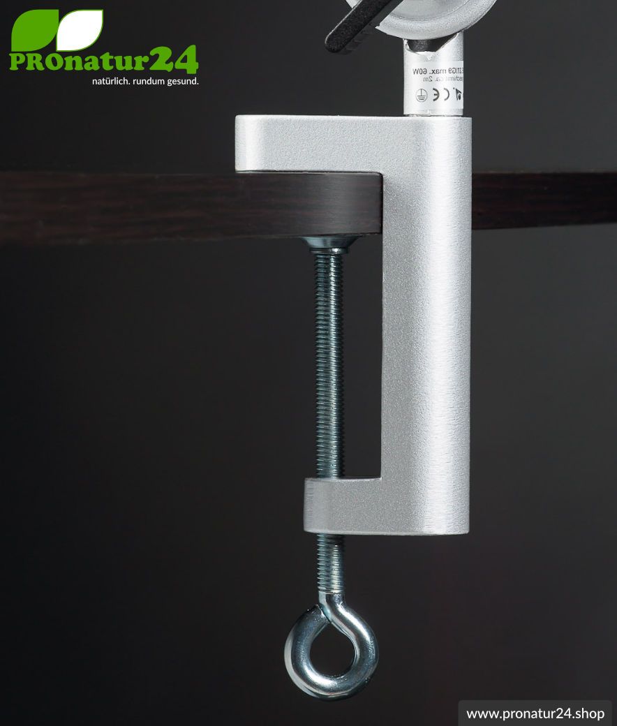Geschirmte Leuchte für Schreibtisch und Arbeitsplatz. Ideale Werklampe. 48 Watt. E27. In weisser Ausführung.