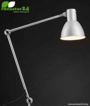 Geschirmte Leuchte für Schreibtisch und Arbeitsplatz. Ideale Werklampe. 48 Watt. E27. In weisser Ausführung.