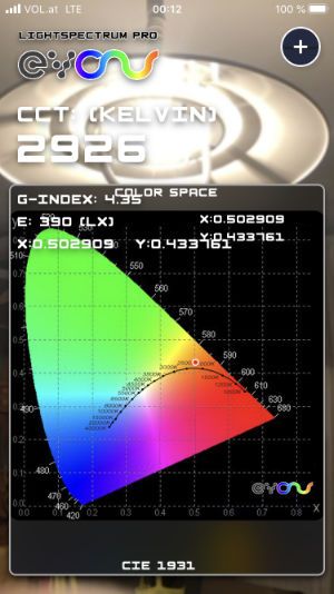 Lightspectrum Pro EVO zur Messung der Farbtemperatur in Kelvin und Darstellung des Farbspektrums. Für Android und iOS. Lightspectrum Pro EVO zur Messung der Farbtemperatur in Kelvin und Darstellung des Farbspektrums. Für Android und iOS.