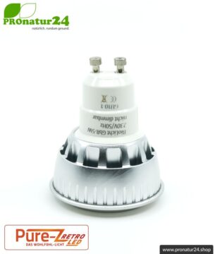 LED SPOT Leuchtmittel Pure-Z-Retro BIO LICHT, klar, GU10, 5 Watt, 380 Lumen, warmweiß (2700 K). Entspricht 40 Watt Lichtleistung.