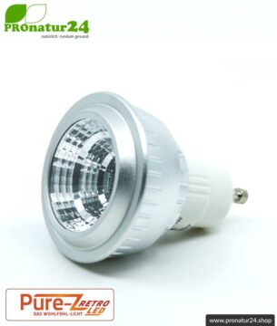 LED SPOT Leuchtmittel Pure-Z-Retro BIO LICHT, klar, GU10, 5 Watt, 380 Lumen, warmweiß (2700 K). Entspricht 40 Watt Lichtleistung.