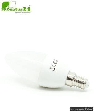 4,5 Watt LED Vollspektrum Tageslichtlampe Kerze. Natur-nah flimmerfreies Licht. Hell wie 45 Watt! 5200 Kelvin. 350 Lumen. E14 Sockel.
