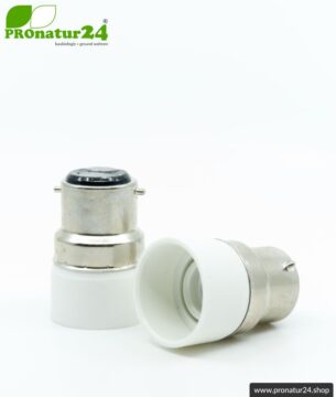 Universaler Adapter E14 Sockel auf B22 Fassung