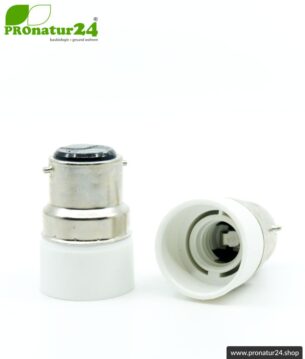 Universaler Adapter E14 Sockel auf B22 Fassung