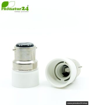Universaler Adapter E14 Sockel auf B22 Fassung