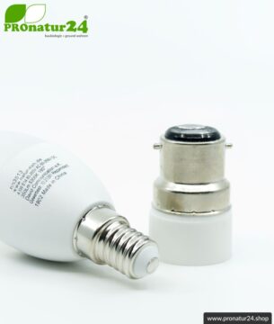 Universaler Adapter E14 Sockel auf B22 Fassung