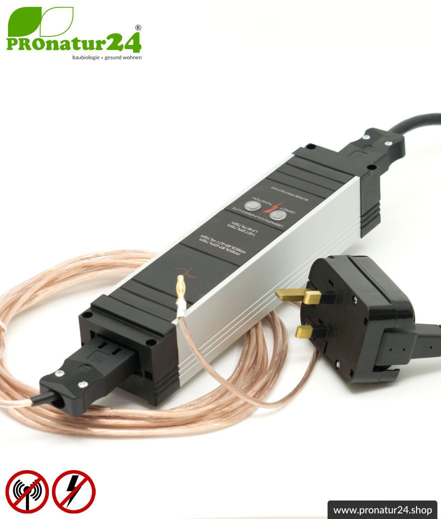 Powerline PLC Filter Set für erdbare Baldachine & Schlafsäcke. Zubehör zur Filterung von HF Frequenzen aus dem Erdungskabel. UK.
