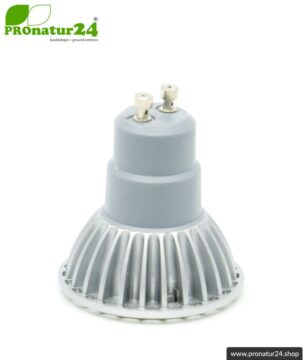 5 Watt LED Vollspektrum Spot. Natur-nah flimmerfreies Licht. Hell wie 35 Watt! 5200 Kelvin. 310 Lumen. GU10 (MR16) Sockel. Dimmbar.