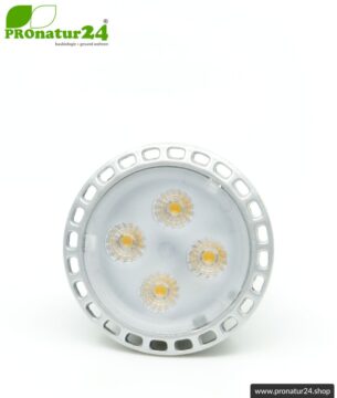 5 Watt LED Vollspektrum Spot. Natur-nah flimmerfreies Licht. Hell wie 35 Watt! 5200 Kelvin. 310 Lumen. GU10 (MR16) Sockel. Dimmbar.
