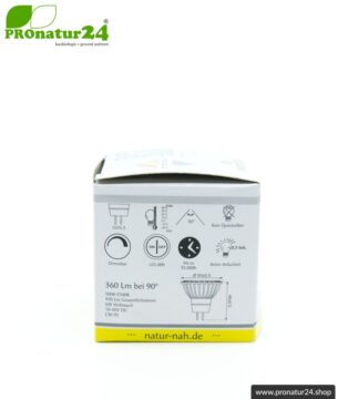 6 Watt LED Vollspektrum Spot. Natur-nah flimmerfreies Licht. Hell wie 35 Watt! 5200 Kelvin. 450 Lumen. GU5.3 (MR16) Sockel.