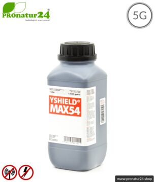 Abschirmfarbe MAX54 | HF Abschirmung bis zu 84 dB. Entwickelt für maximale Schirmdämpfung gegen Elektrosmog durch 5G oder WIFI 6. | Erdung notwendig.
