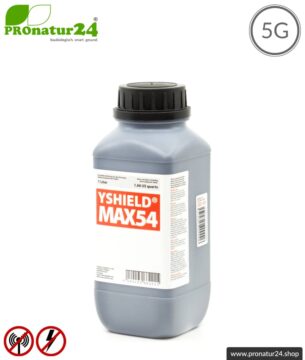 Abschirmfarbe MAX54 | HF Abschirmung bis zu 84 dB. Entwickelt für maximale Schirmdämpfung gegen Elektrosmog durch 5G oder WIFI 6. | Erdung notwendig.
