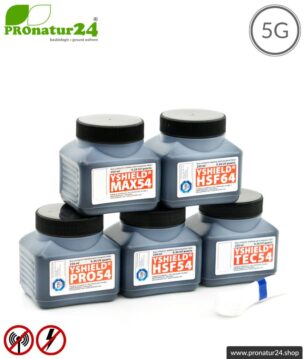 Musterset HF Abschirmfarben | Schutz vor Elektrosmog EMF mit jeweils 250 ml Füllmenge | Ideal für Materialtests in der Praxis vor dem Kauf
