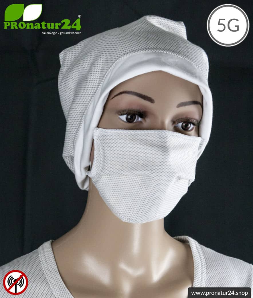 ANTIWAVE Schutz Maske für Mund und Nase | aus Abschirmstoff mit antibakterieller Wirkung | 3x Maximum in Hygiene, Wirkung und Tragekomfort!