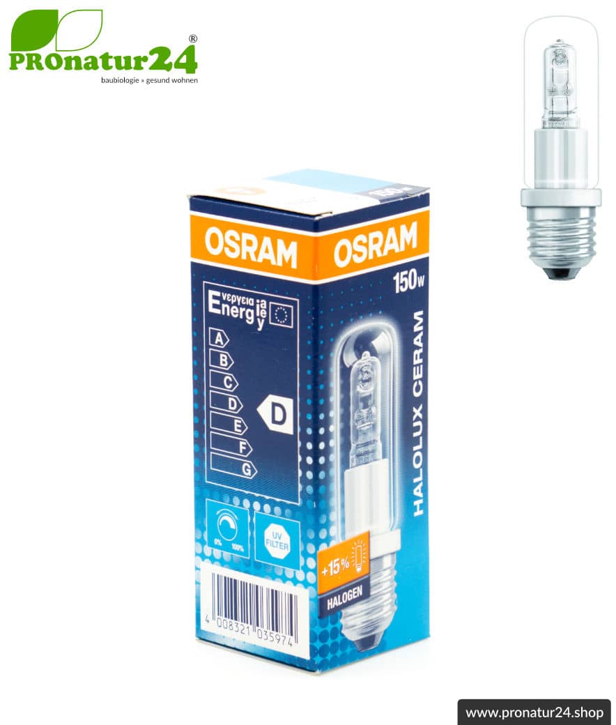 150 Watt Halogen Leuchtmittel HALOLUX CERAM® | Modell 64478 von OSRAM | 15 Prozent heller als eine 150 Watt Glühbirne | Warmweiß. E27. - Image 5