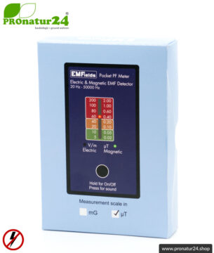 POCKET PF5 METER | Niederfrequenz Messgerät für Elektrosmog NF | Erkennung von elektrischen Wechselfeldern und magnetischen Feldern. 15-50.000 Hz. Potenialfreie Messung.