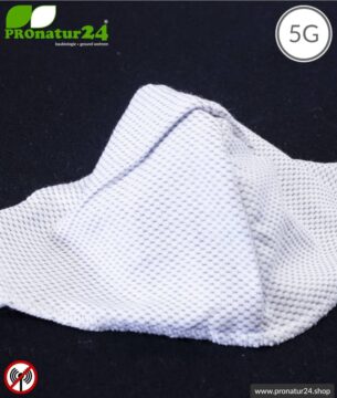 ANTIWAVE Schutz Maske mit Bügel für Mund und Nase | Abschirmstoff mit antibakterieller Wirkung | 4x Maximum in Hygiene, Wirkung, Tragekomfort und Schutz vor Elektrosmog!