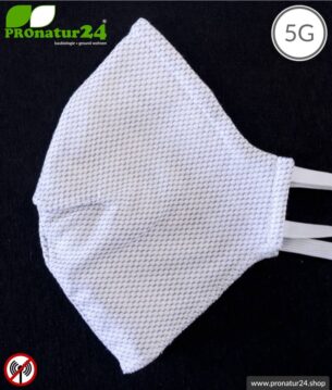 ANTIWAVE Schutz Maske mit Bügel für Mund und Nase | Abschirmstoff mit antibakterieller Wirkung | 4x Maximum in Hygiene, Wirkung, Tragekomfort und Schutz vor Elektrosmog!