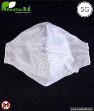 ANTIWAVE Schutz Maske mit Bügel für Mund und Nase | Abschirmstoff mit antibakterieller Wirkung | 4x Maximum in Hygiene, Wirkung, Tragekomfort und Schutz vor Elektrosmog!