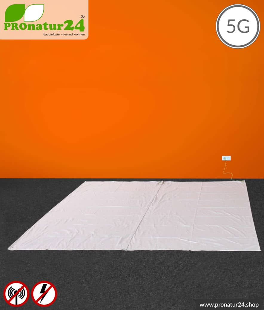 Abschirmende Bodenunterlage & Erdungsmatte | Variante Doppelbett | Strahlenschutz gegen Funk bis zu 99,99 % (41 dB) | Erdung NF optional. Wirkungsvoll gegen 5G!