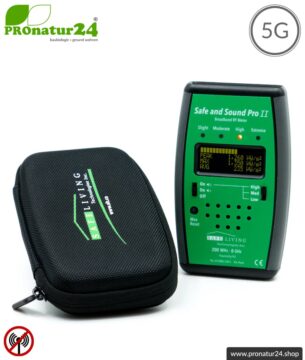 Safe and Sound Pro II EMF Detektor | Breitband Messgerät für Funkstrahlung HF | Erkennung von Funkstrahlung von 200 MHz bis 8 GHz, inklusive 5G. Profi-Gerät für Anfänger.