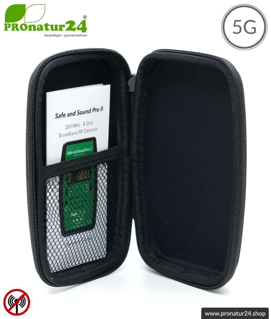 Safe and Sound Pro II EMF Detektor | Breitband Messgerät für Funkstrahlung HF | Erkennung von Funkstrahlung von 200 MHz bis 8 GHz, inklusive 5G. Profi-Gerät für Anfänger.
