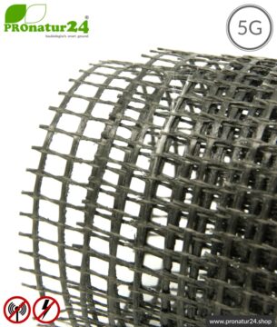 Armierungsgewebe ARM40 | Schirmdämpfung gegen Elektrosmog HF bis zu 33 dB | Unter Putz und zur Verlegung. 90 cm Breite. Erdung notwendig. 5G ready!