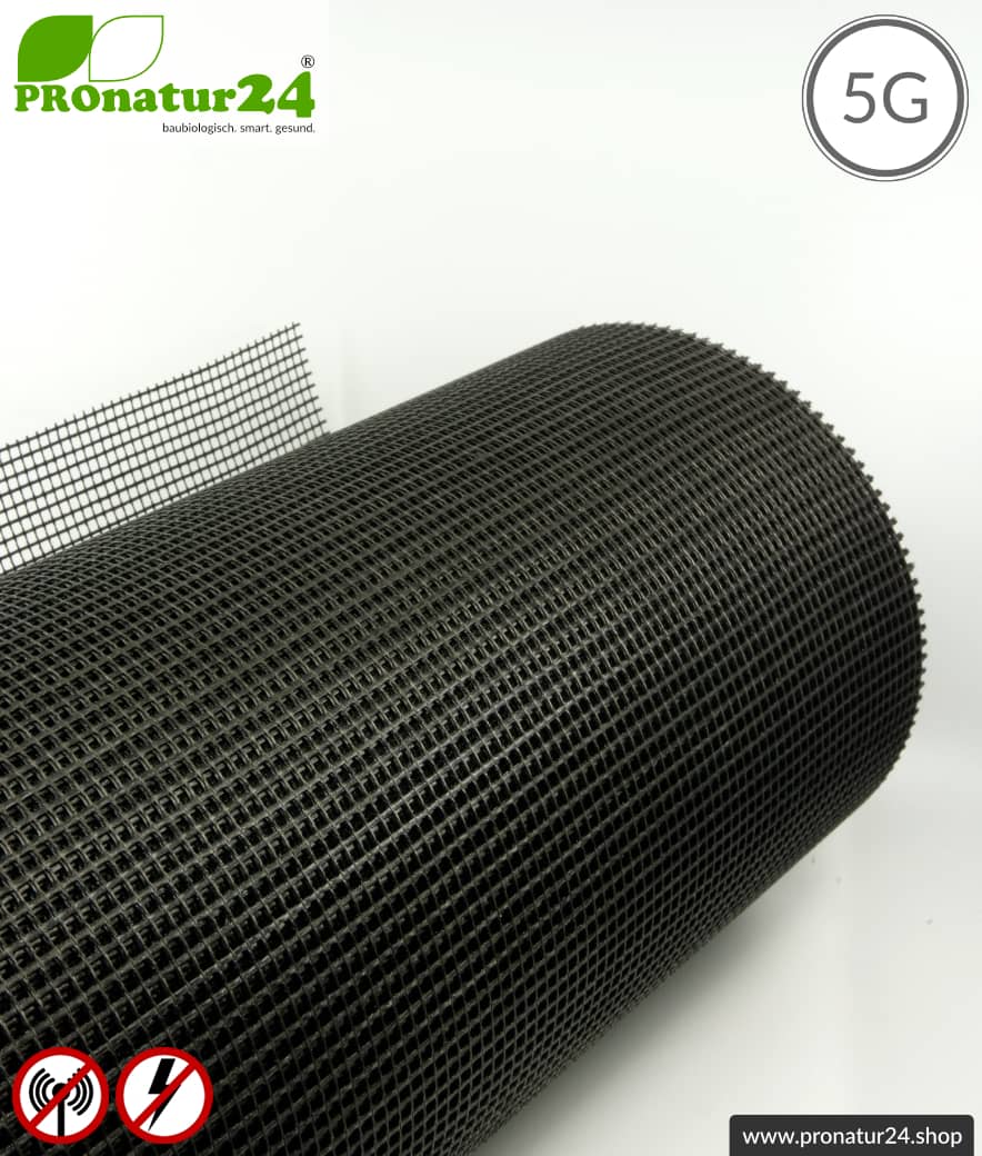 Armierungsgewebe ARM40 | Schirmdämpfung gegen Elektrosmog HF bis zu 33 dB | Unter Putz und zur Verlegung. 90 cm Breite. Erdung notwendig. 5G ready!