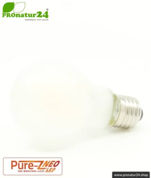 4,2 Watt LED Filament Pure-Z NEO von BioLicht | Mattglas | CRI 97 | Hell wie 38 Watt, 400 Lumen | warmweiß (2700 K) | flimmerfrei (< 1%), E27 Sockel