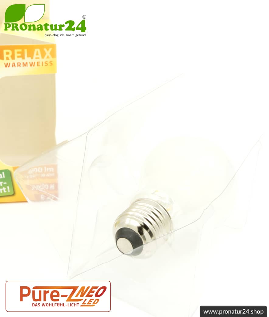 4,2 Watt LED Filament Pure-Z NEO von BioLicht | Mattglas | CRI 97 | Hell wie 38 Watt, 400 Lumen | warmweiß (2700 K) | flimmerfrei (< 1%), E27 Sockel