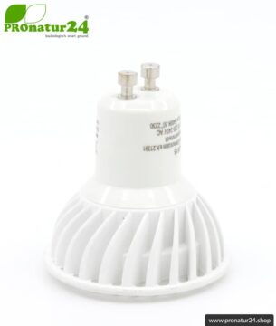 6 Watt LED Vollspektrum Spot 3step | Natur-nah flimmerfreies Licht | Hell wie 35 Watt, 480 Lumen | 5400 Kelvin. GU10 Fassung. Dimmen ohne Dimmer (100%, 50%, 15%).