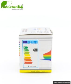 6 Watt LED Vollspektrum Spot 3step | Natur-nah flimmerfreies Licht | Hell wie 35 Watt, 480 Lumen | 5400 Kelvin. GU10 Fassung. Dimmen ohne Dimmer (100%, 50%, 15%).